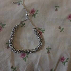 Sterling Silver Chain Bracelet - Adjustable Silver Tone Women's Bracelet